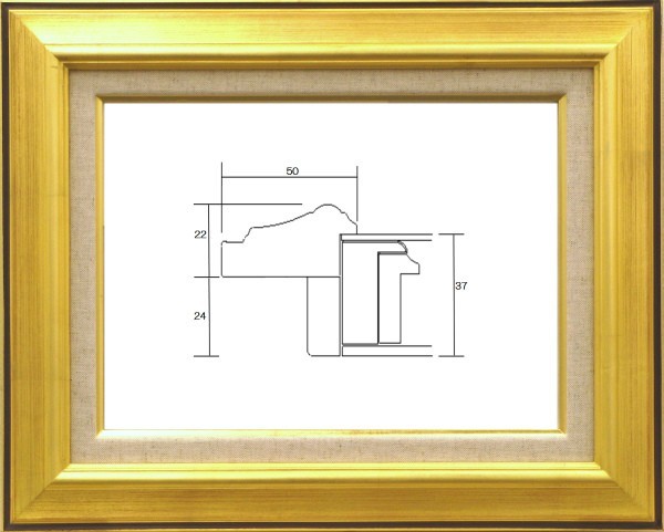 額縁　油絵用 アートフレーム 7716 サイズ P20号 ゴールド 金_画像1