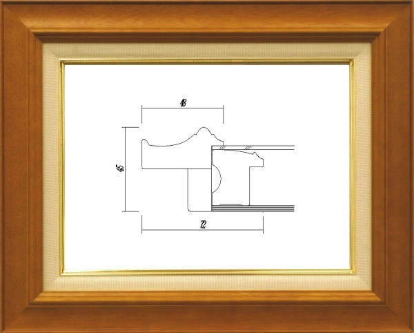 額縁　油絵/油彩額縁 木製フレーム UVカットアクリル付 7720 サイズ F20号 チーク_画像1