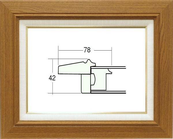 油絵/油彩額縁 木製フレーム 3427 UVカットアクリル付 サイズ F15号 チーク