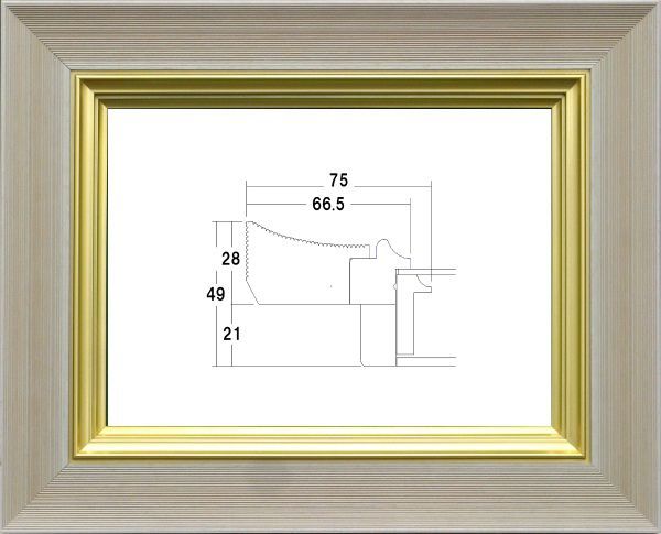 額縁　油絵/油彩額縁 木製フレーム UVカットアクリル付 3484N うす茶 サイズ F6号 うす茶 ブラウン_画像1