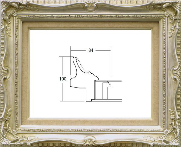 油絵/油彩 額縁 アクリル付 7802 サイズ F15号 シルバー 銀_画像1