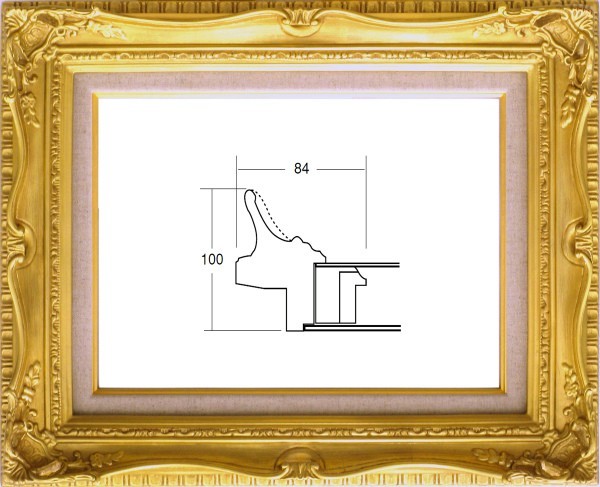 油絵/油彩 額縁 アクリル付 7802 サイズ P15号 ゴールド 金_画像1