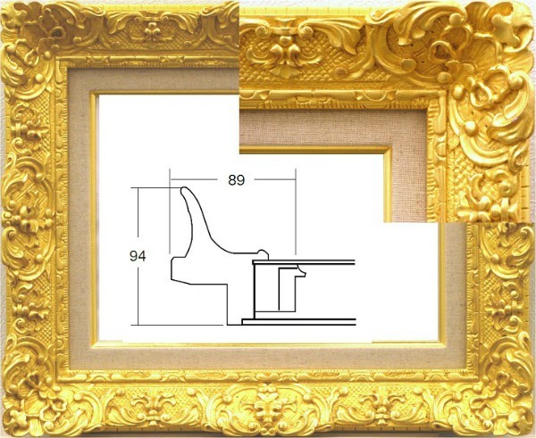 油絵用 額縁 アクリル付 7821 サイズ F6号 ゴールド 金_画像2