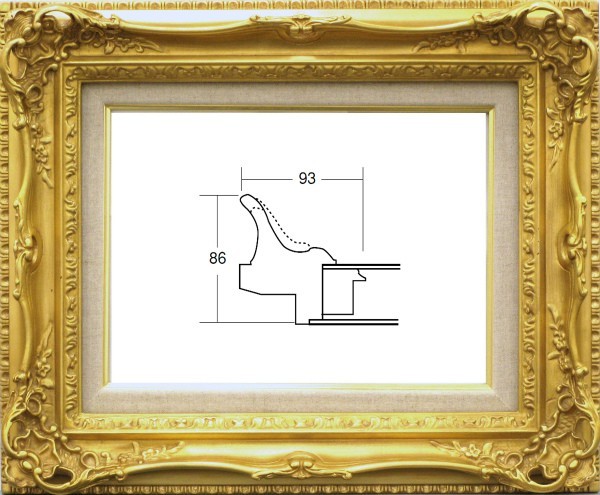 油絵/油彩額縁 木製フレーム 成型フレーム アクリル付 7840 サイズ P6号 ゴールド 金_画像1