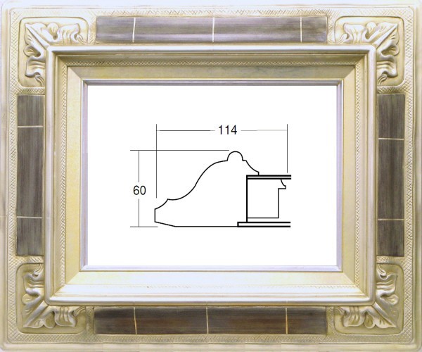 油絵用 額縁 アクリル付 7841 P30号 シルバー 銀_画像1