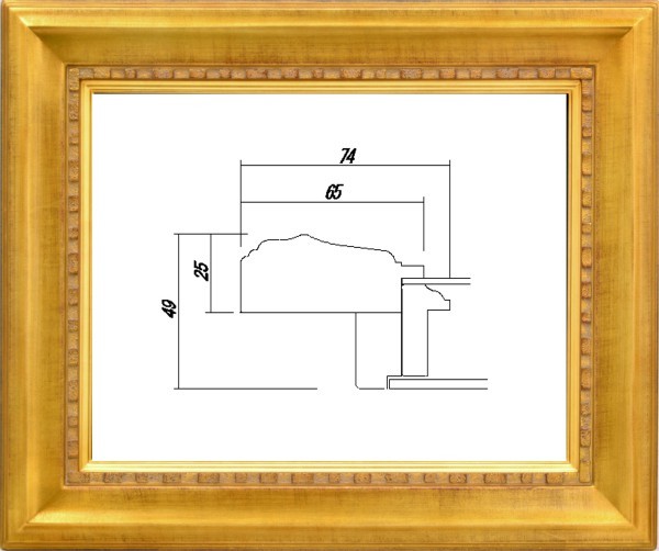 油絵/油彩額縁 木製フレーム 高級額縁 アクリル付 7100 サイズ P6号 ゴールド_画像1