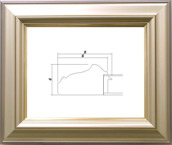 油絵/油彩額縁 樹脂製フレーム UVカットアクリル付 3479 サイズ F20号 パールゴールド_画像1