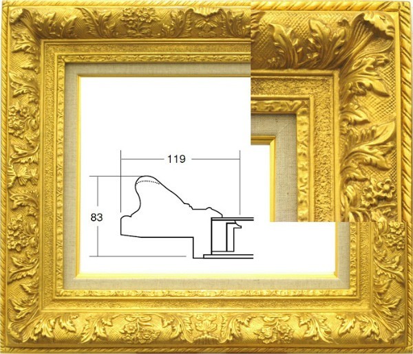 額縁　油絵/油彩額縁 成型フレーム アクリル付 7869 F20号 ゴールド 金_画像5