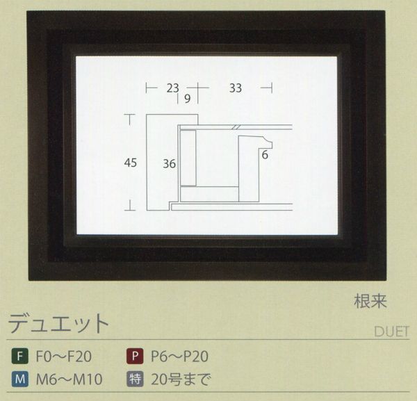 額縁 油彩額縁 油絵額縁 木製フレーム デュエット 根来 サイズP20号_画像6