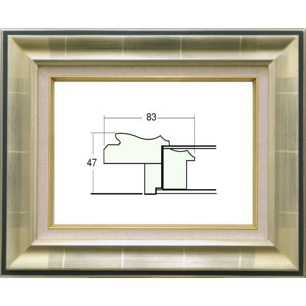 額縁　油絵/油彩額縁 木製フレーム 9292 サイズ F0号 シルバー 銀_画像4