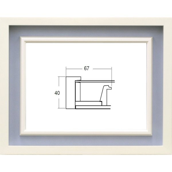 油絵/油彩額縁 木製フレーム アクリル付 3441N サイズ F10号 ホワイト 白_画像1