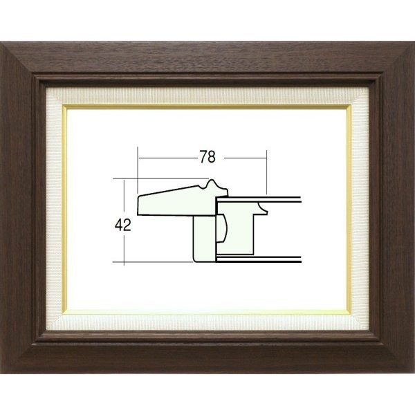 油絵/油彩額縁 木製フレーム 3427 UVカットアクリル付 サイズ F30号 ブラウン_画像1