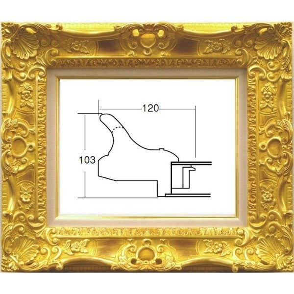 最大80％オフ！ 額縁 油絵/油彩額縁 成型フレーム 7874 F50号 ゴールド