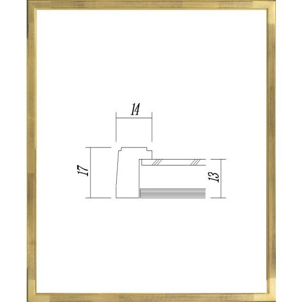 デッサン用額縁 木製フレーム アクリル仕様 7513 四ッ切サイズ ゴールド_画像1