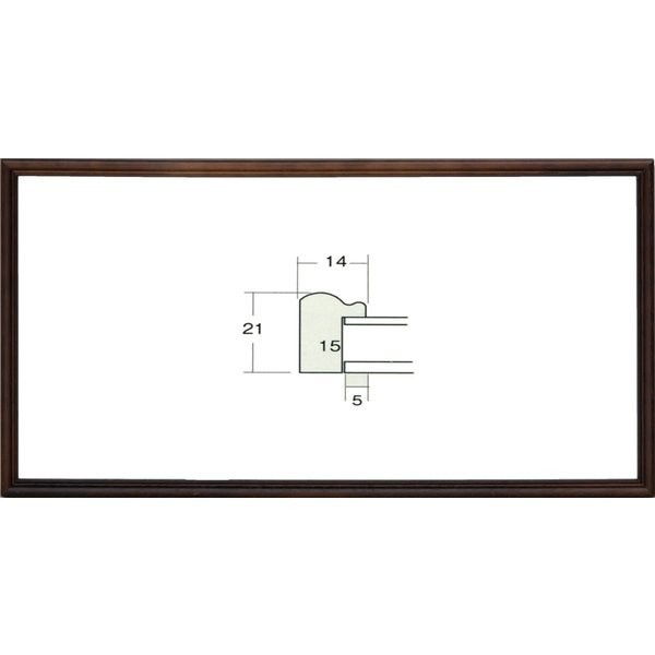 横長の額縁 6701 サイズ 450X200mm ブラウン 木製フレーム_画像1