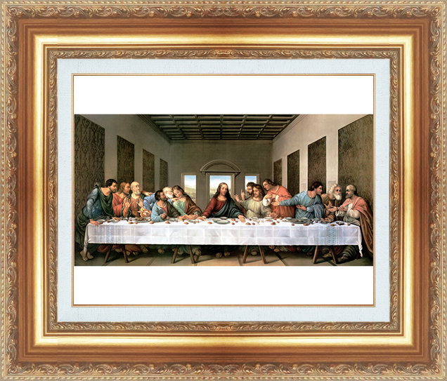 絵画 額縁付き 複製名画 世界の名画シリーズ レオナルド・ダ・ヴィンチ 「 最後の晩餐 」 サイズ 15号住まい、インテリア