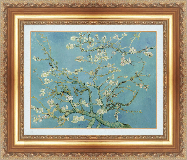 絵画 額縁付き 複製名画 世界の名画シリーズ ヴィンセント・ヴァン・ゴッホ 「 アーモンドの木 」 サイズ 6号