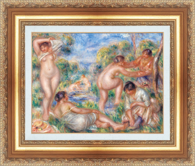 絵画 額縁付き 複製名画 世界の名画シリーズ ピエール・オーギュスト・ルノワール 「 浴女たち 」 サイズ 15号