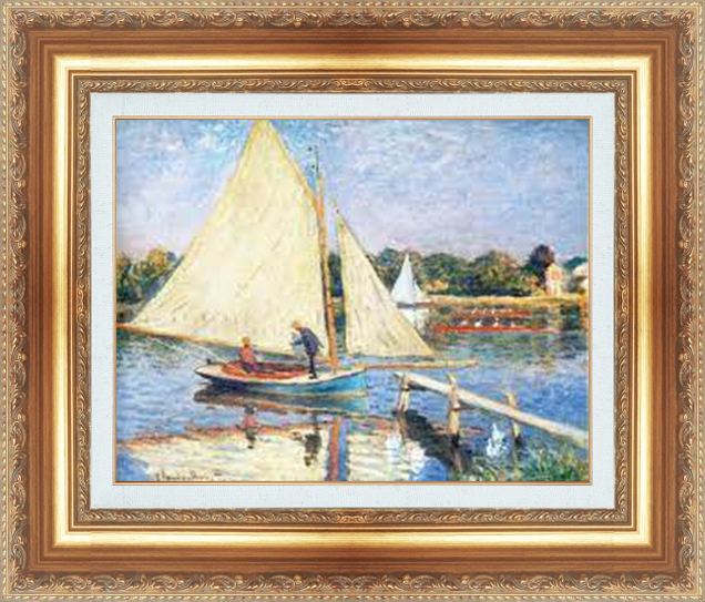 絵画 額縁付き 複製名画 世界の名画シリーズ ピエール・オーギュスト・ルノワール 「 アルジャントゥイユの帆船 」 サイズ 15号