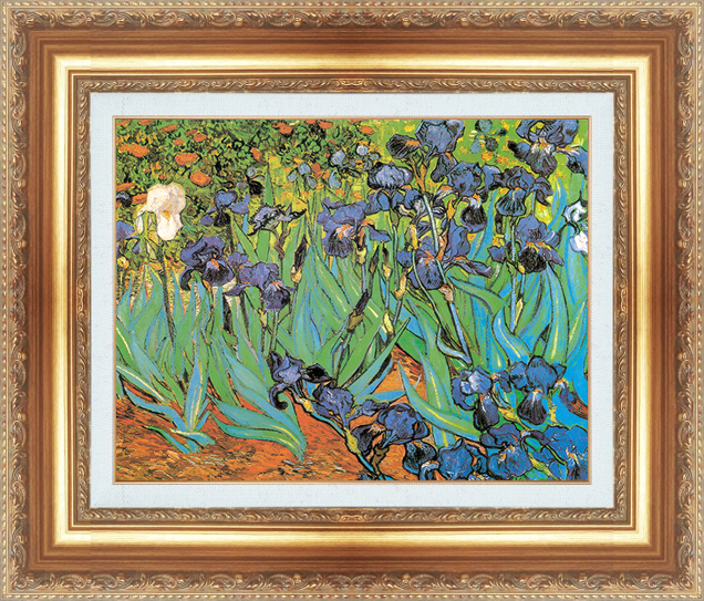 絵画 額縁付き 複製名画 世界の名画シリーズ ヴィンセント・ヴァン・ゴッホ 「 アイリス 」 サイズ 8号
