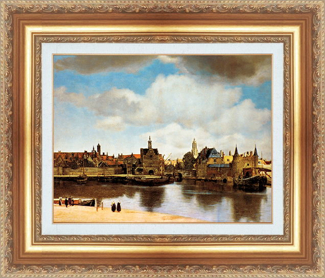 絵画 額縁付き 複製名画 世界の名画シリーズ ヨハネス・フェルメール 「 デルフトの眺望 」 サイズ 10号
