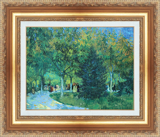絵画 額縁付き 複製名画 世界の名画シリーズ ヴィンセント・ヴァン・ゴッホ 「 アルルの公園の道 」 サイズ 8号