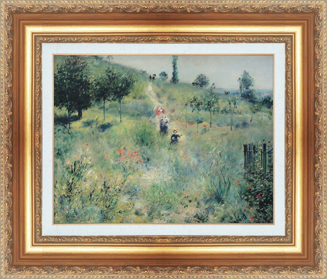 絵画 額縁付き 複製名画 世界の名画シリーズ ピエール・オーギュスト・ルノワール 「 草原を通る風景 」 サイズ 6号_画像1
