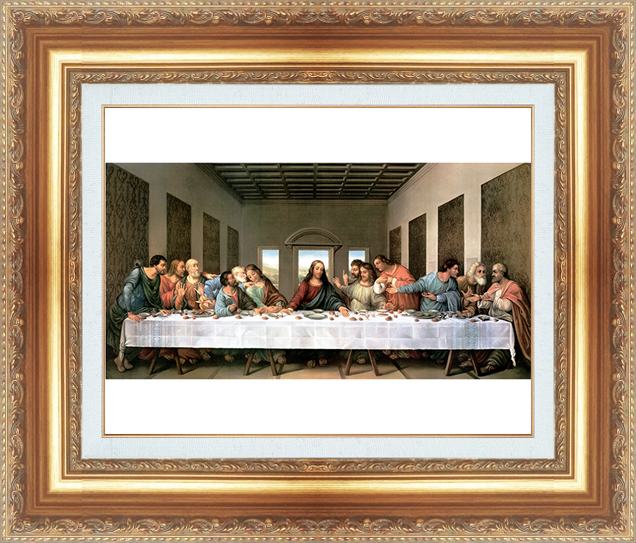 絵画 額縁付き 複製名画 世界の名画シリーズ レオナルド・ダ・ヴィンチ 「 最後の晩餐 」 サイズ 6号_画像1