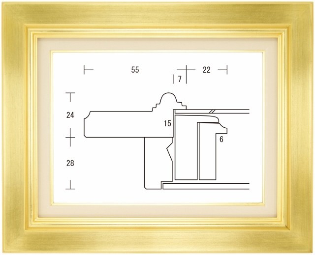 額縁 油彩額縁 油絵額縁 木製フレーム オーロラ 金 サイズF8号_画像1