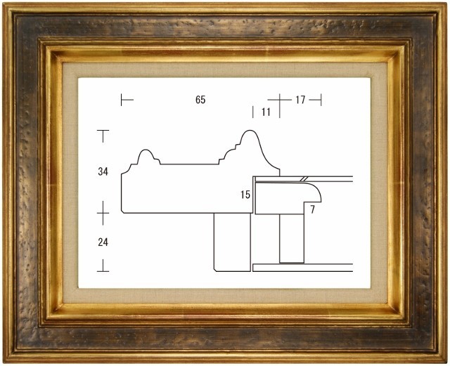 額縁 油彩額縁 油絵額縁 木製フレーム 珠剱 金+茶 サイズP10号_画像1