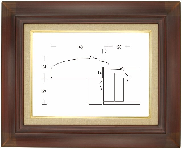 額縁 油彩額縁 油絵額縁 木製フレーム 月山 さび珠 サイズM8号_画像1