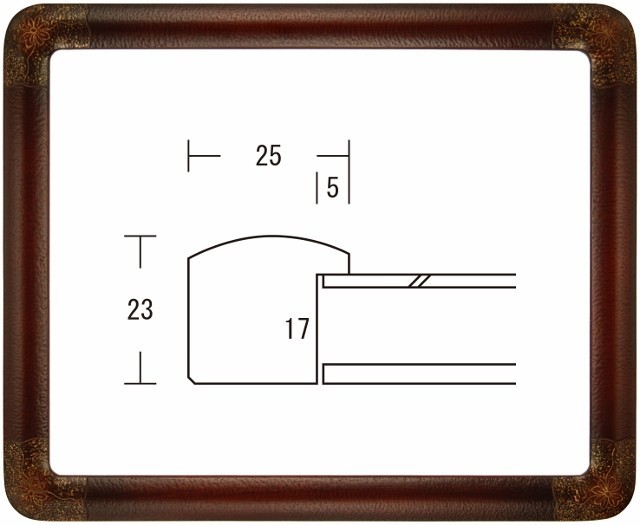 デッサン用額縁 木製フレーム 半丸水彩 八ッ切サイズ_画像1