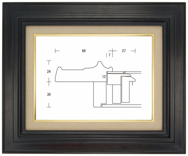 額縁 油彩額縁 油絵額縁 木製フレーム 屋島 根来 サイズM6号_画像1