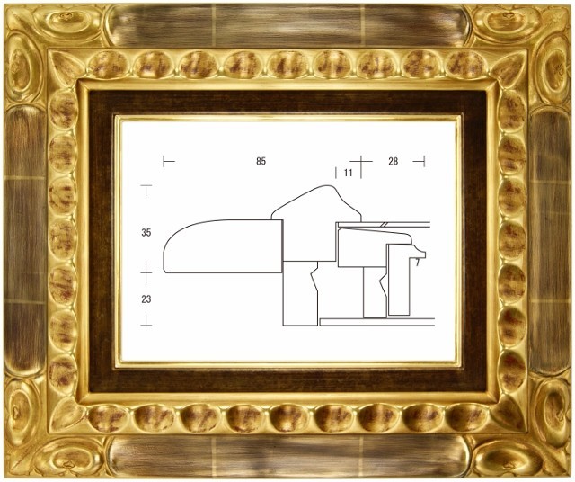 額縁 油彩額縁 油絵額縁 木製フレーム フォーブ 金 サイズF12号-