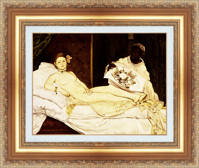 絵画 額縁付き 複製名画 世界の名画シリーズ エドゥアール・マネ 「オランピア」 サイズ 8号