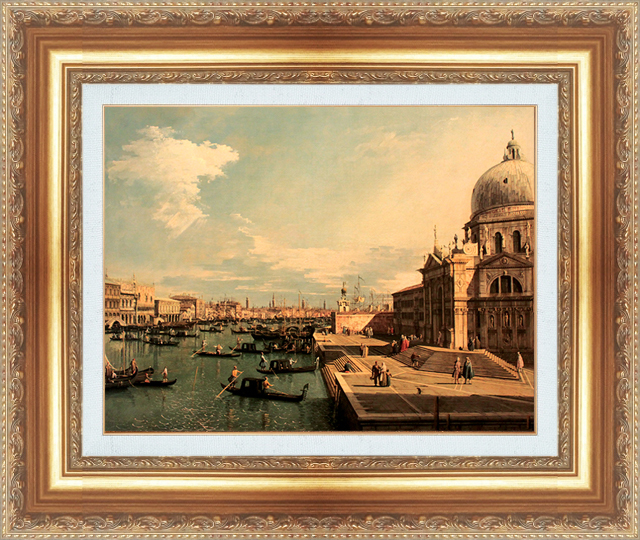 絵画 額縁付き 複製名画 世界の名画シリーズ カナレット 「ヴェネツィア大運河の入り口」 サイズ 20号