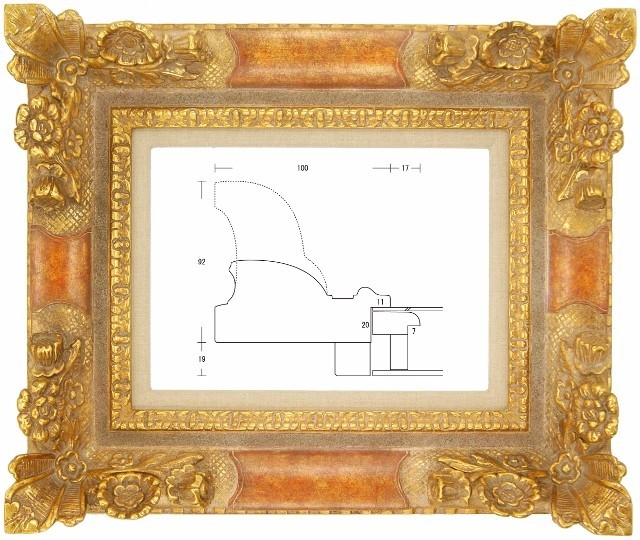 油絵用 額縁 木製フレーム SACA04-01 金 サイズP6号-