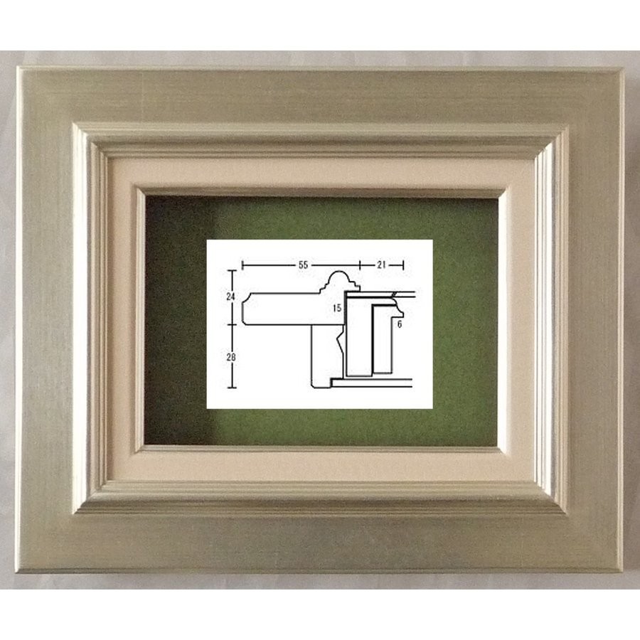額縁 油彩額縁 油絵額縁 木製フレーム オーロラ 銀 サイズP4号_画像3