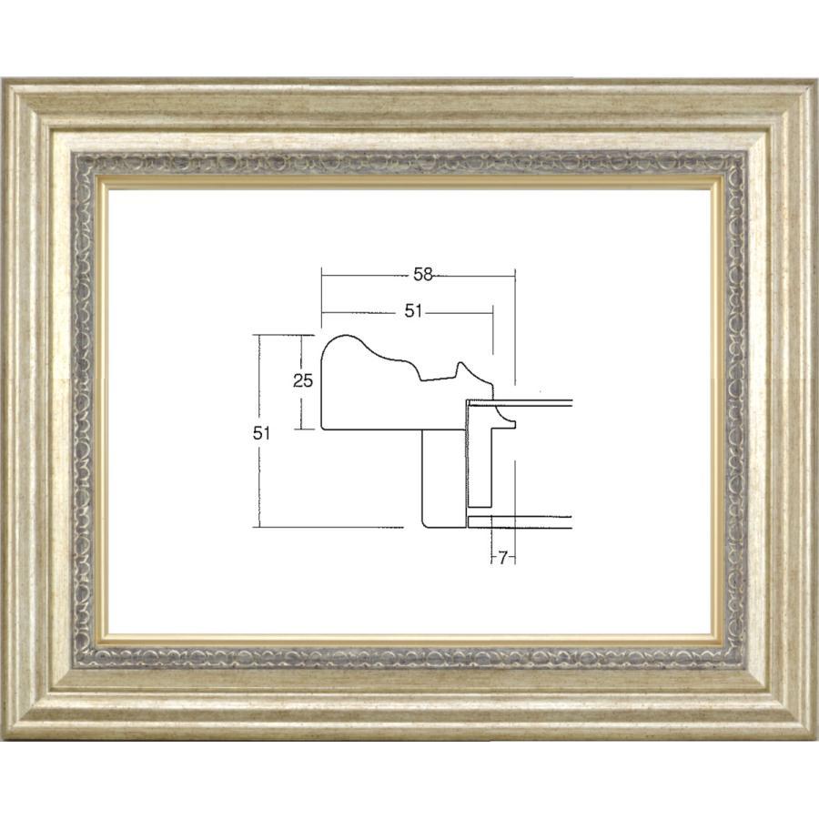 額縁　油絵/油彩額縁 アクリル付 8164-TO P4号 シルバー_画像1