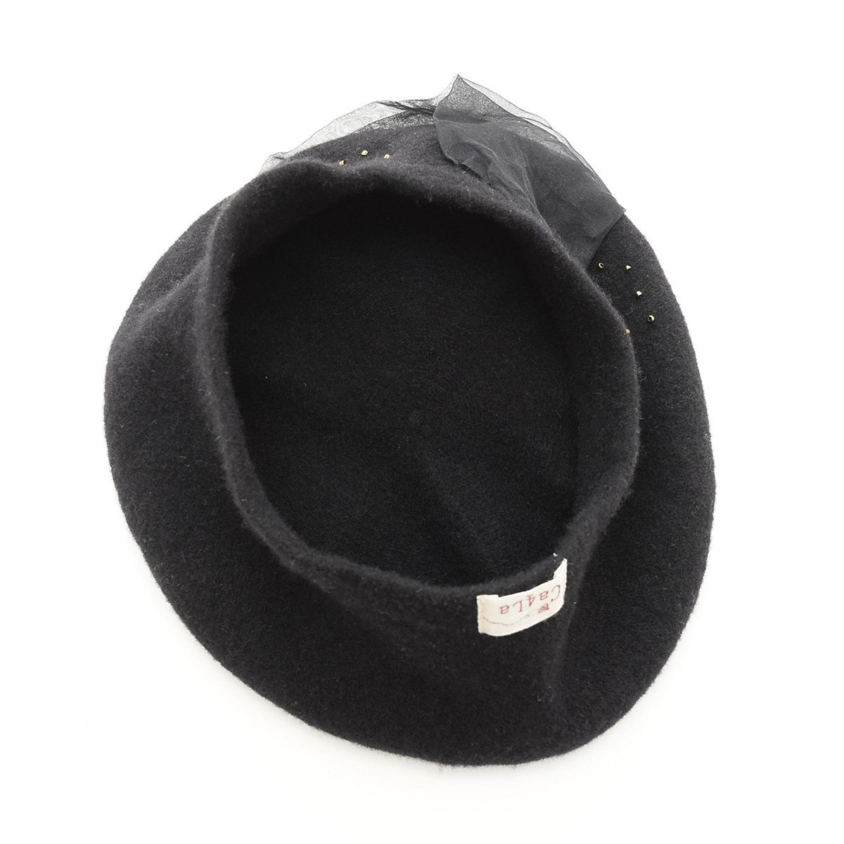 ◇491980 CA4LA カシラ 帽子 ビーズ装飾ベレー帽 レディース ブラック_画像4