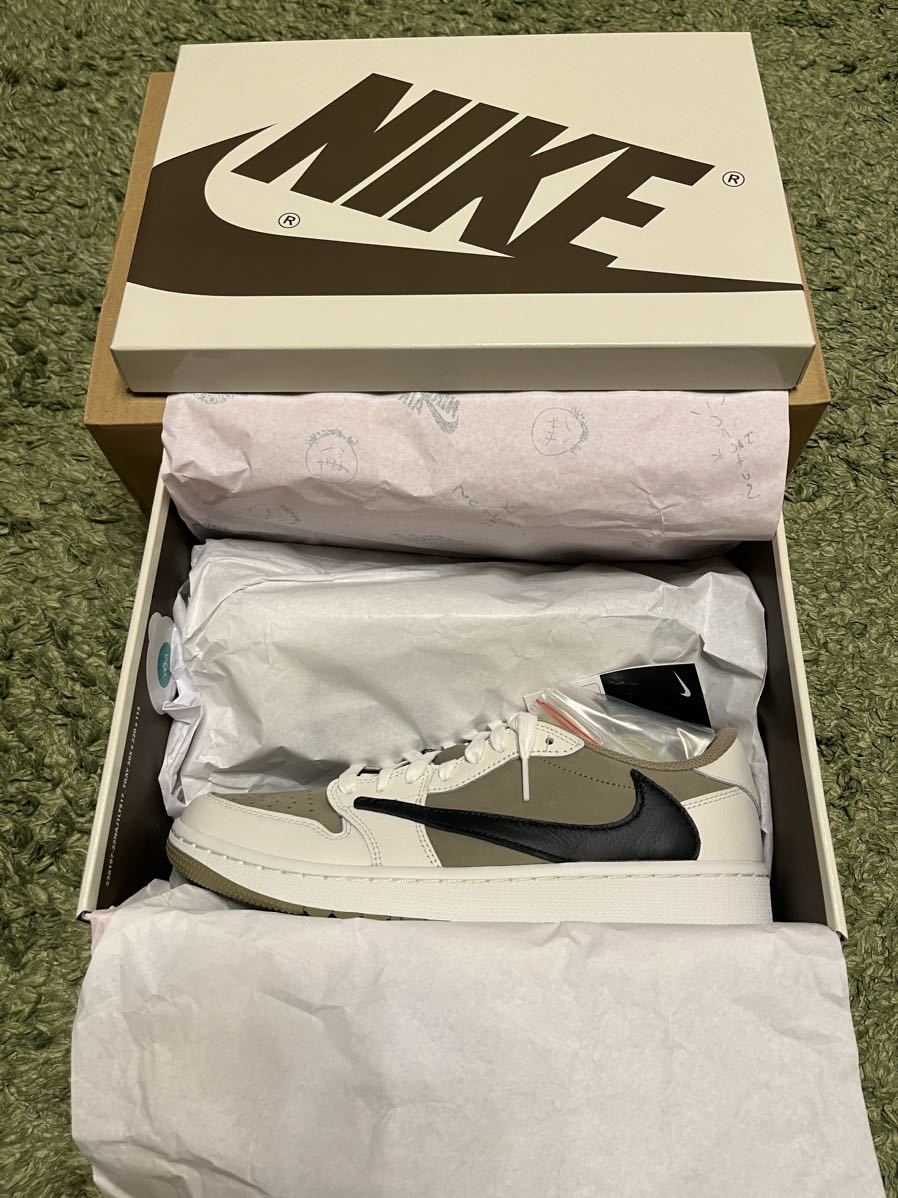 国内正規品♪　SNKRS当選購入　黒タグ付　Travis Scott Nike Air Jordan 1 Low Golf NRG & Neutral Olive_画像1