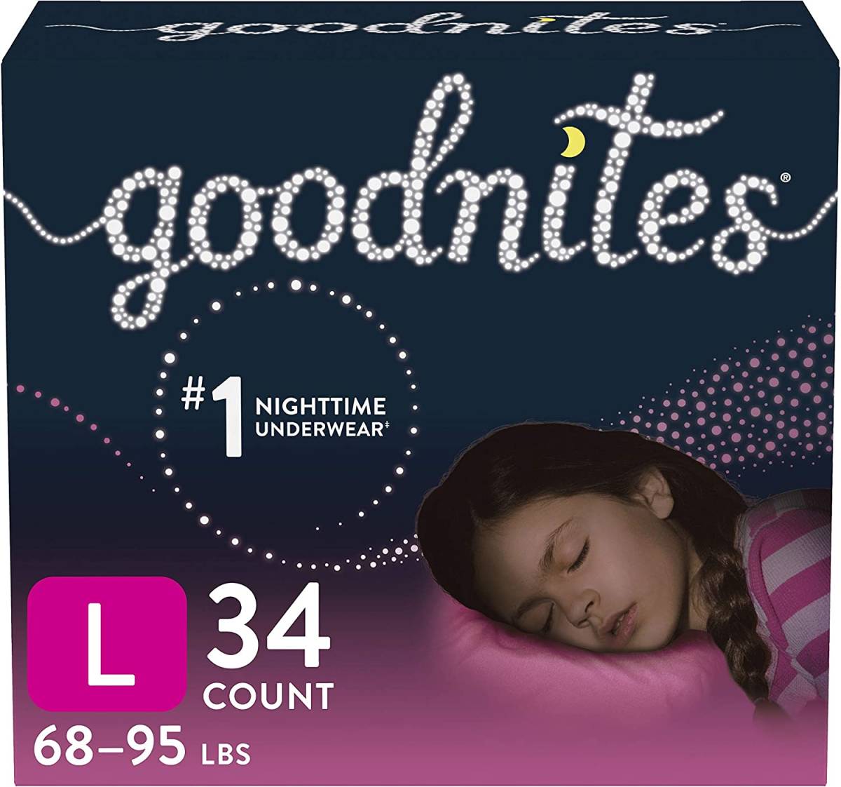 【海外の紙おむつ】Goodnites L(31-43kg) 女の子用 ２枚【ABDL スーパービッグより大きい】_画像4