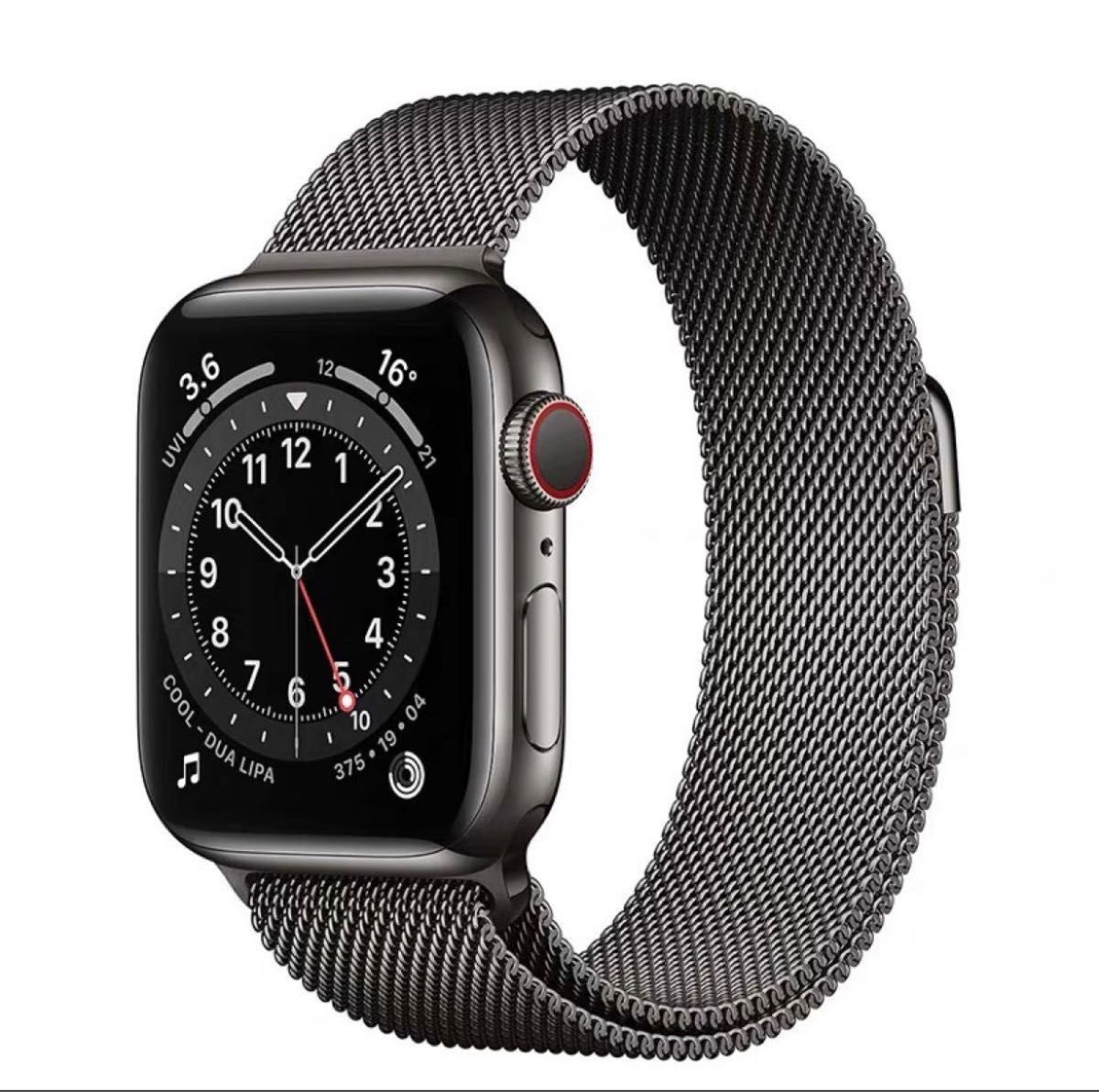Apple Watchアップルウォッチ バンド42/44/45/49mm 交換ベルト　金属ステンレス　磁石留め　マグネット　黒