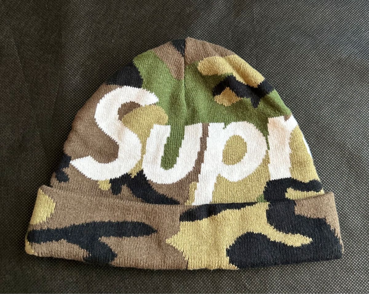 希少稀な Supreme/シュプリーム カモフラ ビーニー（カーキ系 ニット帽 帽子