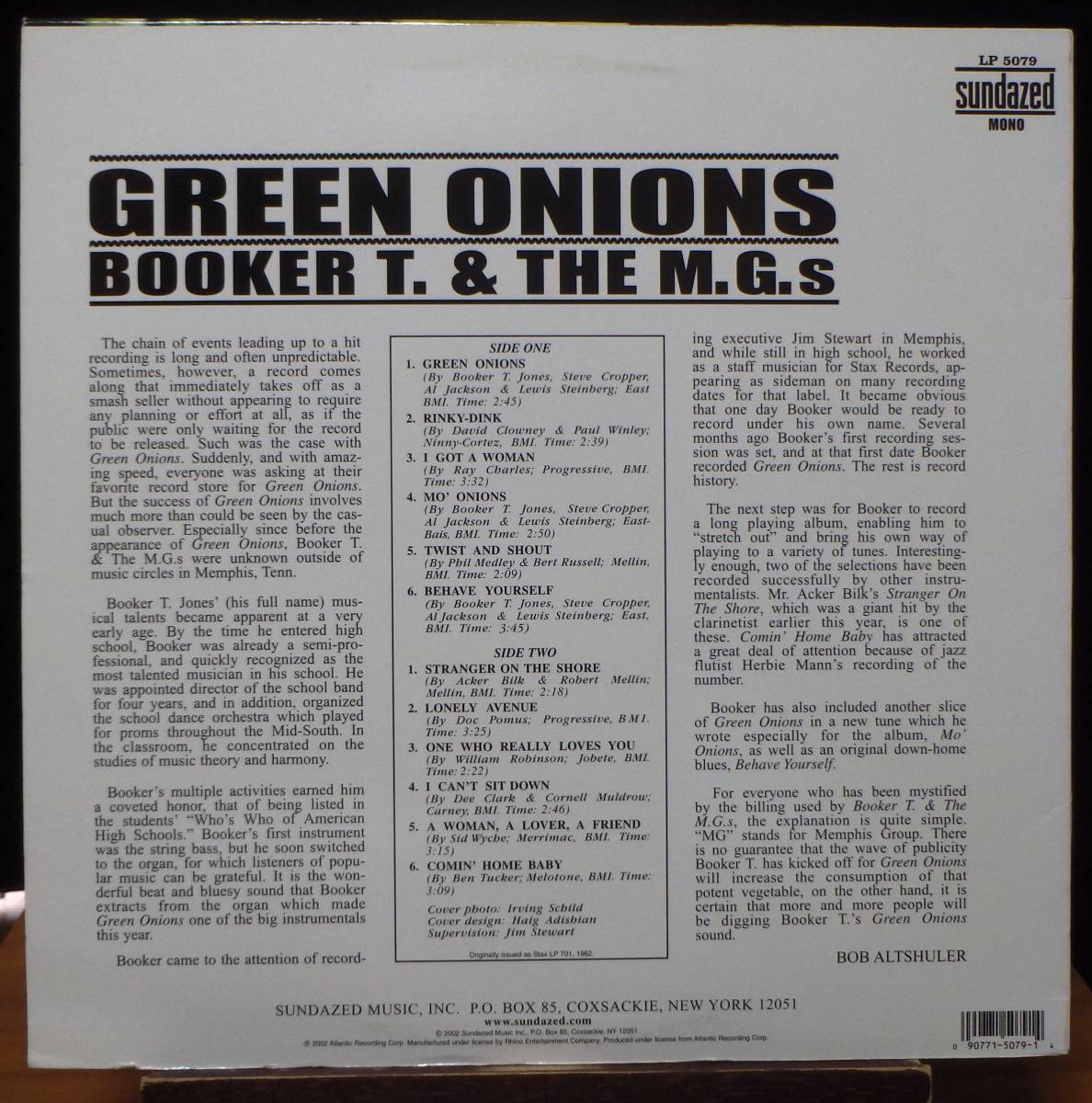 【GI231】BOOKER T. & THE M.G.S 「Green Onions」, 2002 US mono Reissue　★オルガン・インスト/R&B/ソウル_画像2