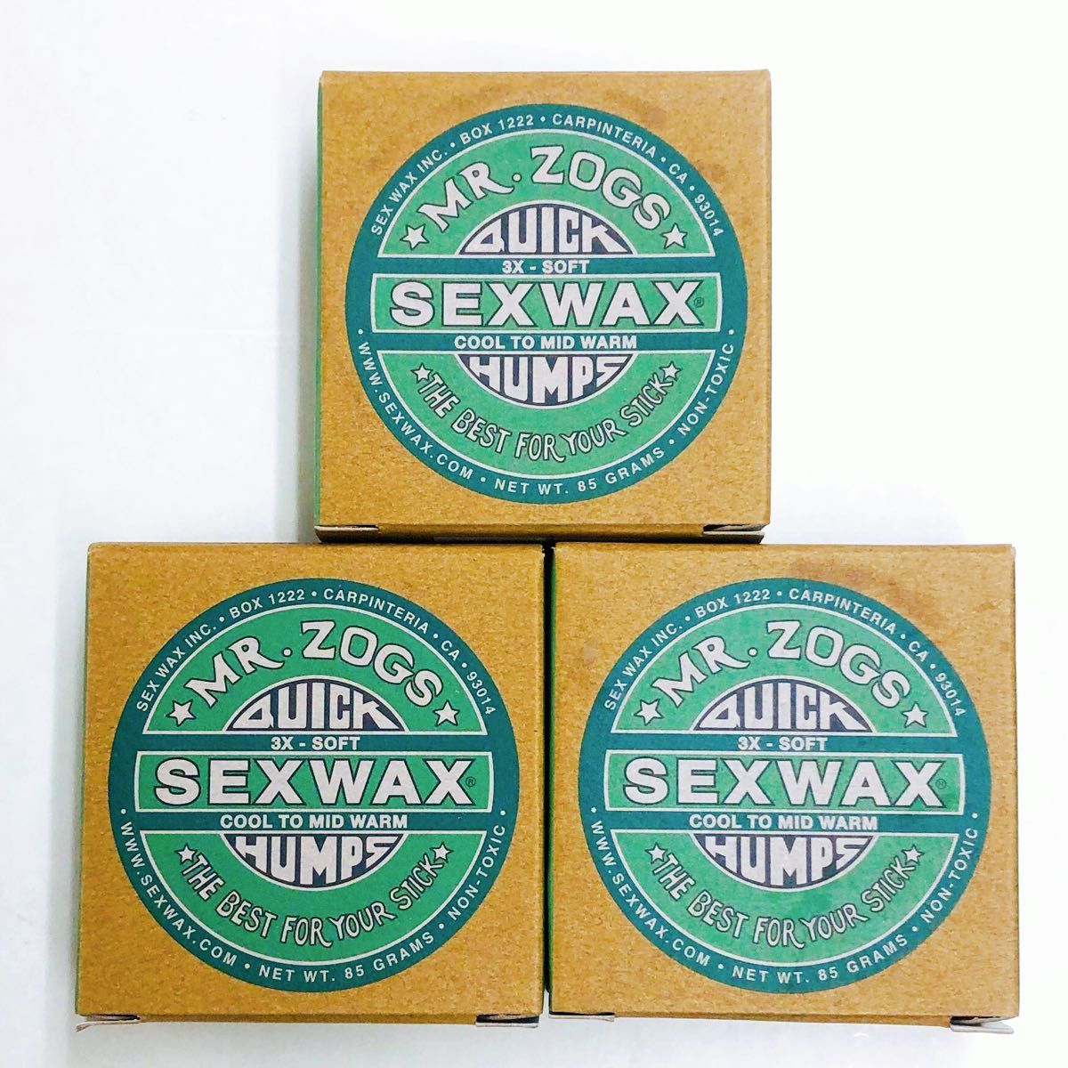 セックスワックス sexwax グリーンラベル 3× サーフワックス wax 3個 クール cool サーフィン NO801