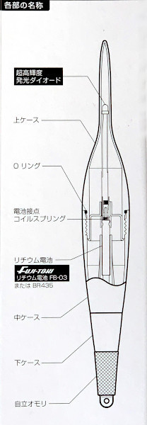 超高輝度LED　自立電気ウキ　冨士灯器　FF-D20　2号　2本セット_画像2