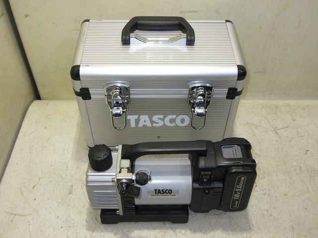 ▲▽7118　状態良好　TASCO　タスコ　省電力型ウルトラミニ 充電式 真空ポンプ　TA150ZP-1　18V5Ah×１△▼_画像1