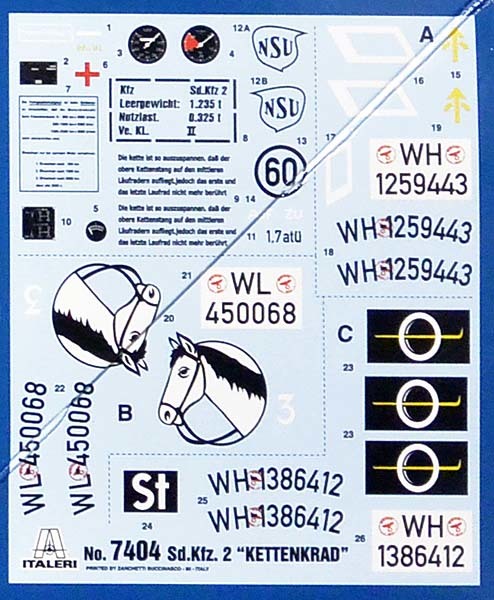 イタレリ 7404 1/9 WW.II ドイツ軍 ケッテンクラート プラモデル イタレリ 7404 1/9 WW.II ドイツ軍 ケッテンクラート プラモデル