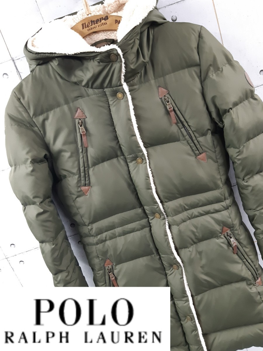 SALE！売り切り！XXS LAUREN RALPH LAUREN ダウンコート ファー ラルフローレン ダウン コート ワッペン　RALPHLAUREN_画像1